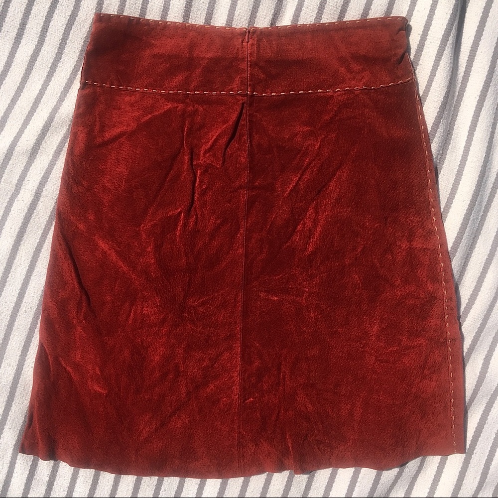 Rust Colored Suede Skirt